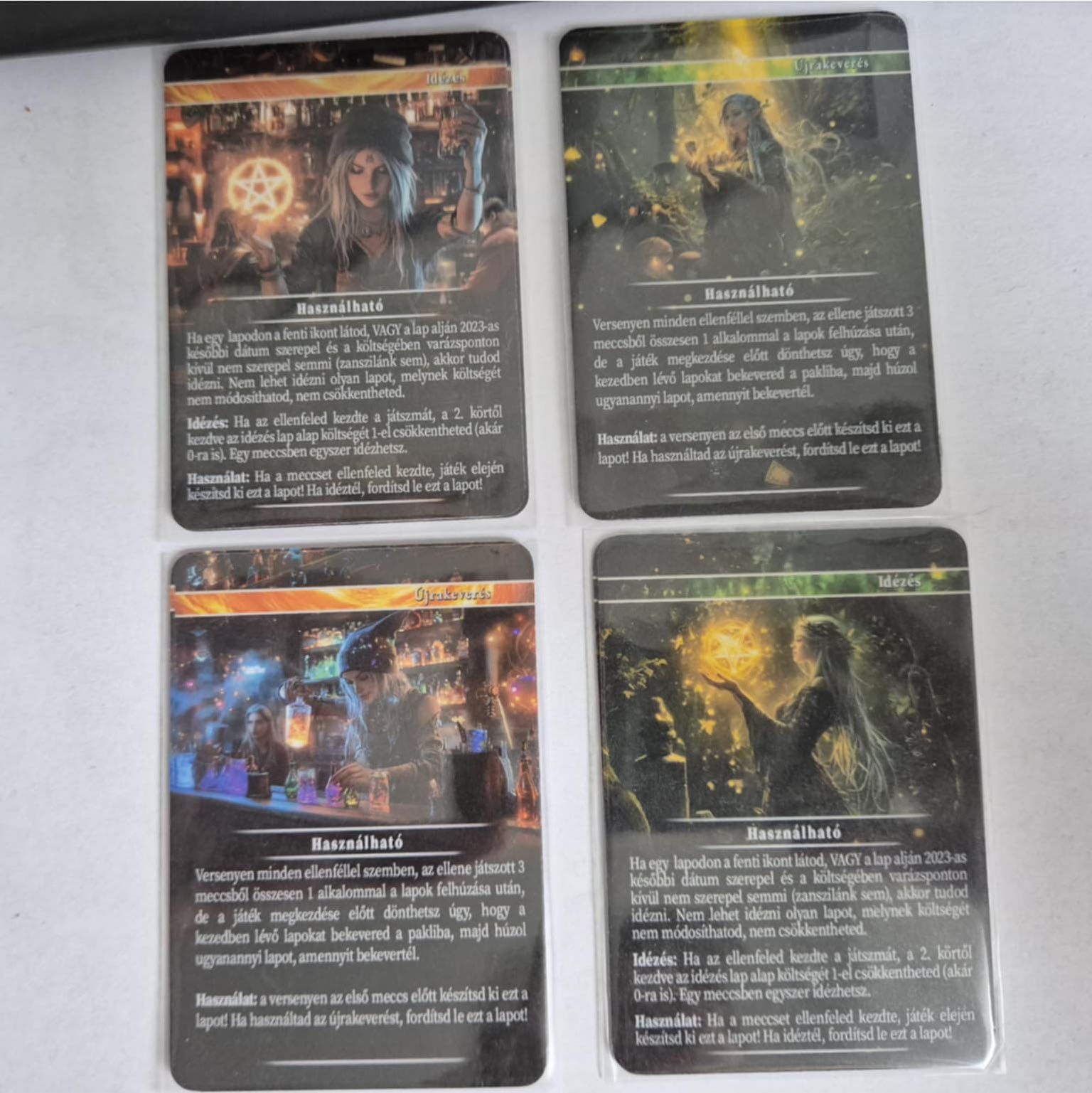 Egyedi Mulligan és Idézés kártyák