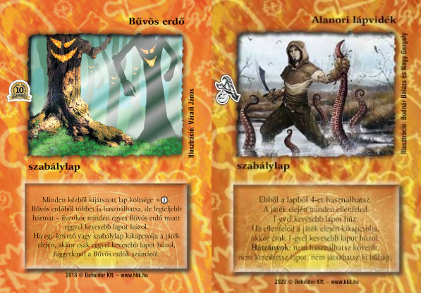 Korlátozó szabálylapok: Bűvös erdő és Alanori lápvidék